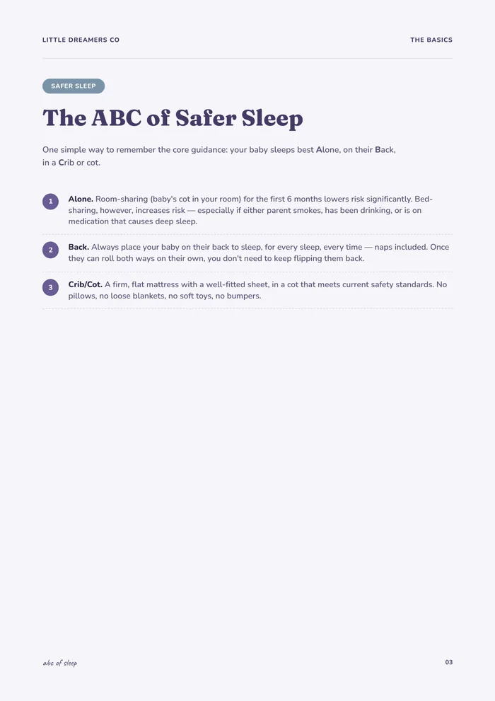 Safe sleep preview